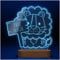 CHRISCK design Löwe Schlummerlicht LED Lampe aus Acrylglas mit Holzsockel | Nachtlicht Kinder mit individueller Gravur | Tolles Geschenk für Kinder zB Geburt Taufe Geburtstag Mädchen Jungen