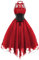 Damen Ärmelloses Gothic Spitzenkleid 80er Jahre Fasching Korsett Halfter Spitze Swing Cocktail