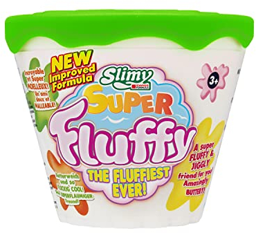 SLIMY Super Fluffy 100g Grün Spielmasse im Becher - der flaumigste Original Slimy Slime, lustig duftende Schleim Knete für Kinder