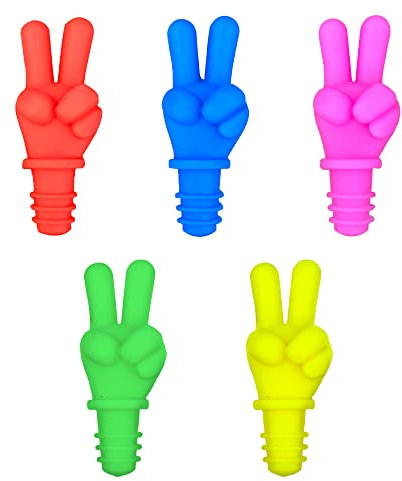 5 Pcs Silicone Bottle Caps Reusable Bottle Stopper Sealer Beer Saver Keep Wine Beer Fresh