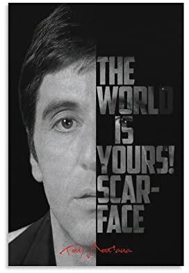 Scarface Tony Montana Filmposter Meditationsstudio Raum Wandkunst ästhetische Dekoration 30 x 45 cm