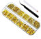 2000 Pcs Flat Back Gems Round Crystal Rhinestones 6 Sizes 1.5-6 mm with Pick Up Tweezer and Rhinestones Picking Pen for Crafts Nail Clothes (Yellow)