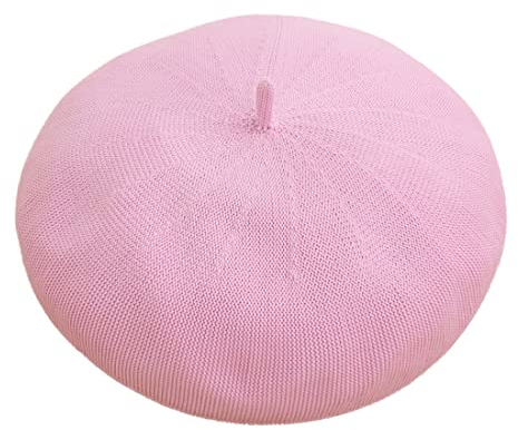 JOYHY Damen Sommer Atmungsaktiv Stricken Französisch Baskenmütze Hüte Rosa
