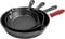 3 Pc Cast Iron Set Pre-Seasoned Skillet Frying Pan 6” 8” 10” Inches | Induction Non Stick Griddle Pan Set for All Hob | Cookware Safe Grip Handle (H&T-06)
