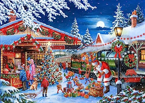 The House of Puzzles - 1000 Piece Jigsaw Puzzle – 2023 Christmas Collectors Edition No.18 – Santa’s Express - ''NEW JULY 2023'' (MC618)