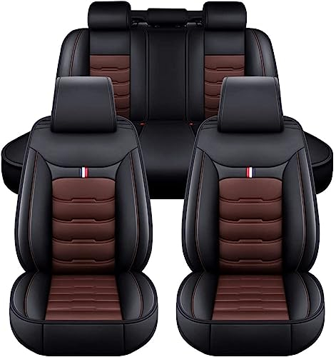 ASHFIT Auto Sitzbezüge Set, Für Nissan Qashqai J12 2021 2022 2023 Vorn und Hinten 5 Sitze, Kompletter Satz Universal-Ledersitzbezüge,D
