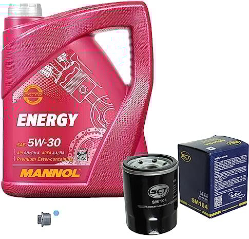 Inspektionspaket Wartungspaket Filterset mit 5 L Motoröl Energy 5W-30, Ölfilter, Verschlussschraube