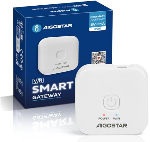 Aigostar Smart Gateway-Centro de control para bombillas inteligentes Bluetooth Mesh. Sistema Bridge para uso remoto de dispositivos inteligentes Aigostar Bluetooth Mesh Controla hasta 50 dispositivos