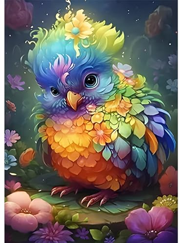 AIRDEA DIY Bunter Vogel Diamond Painting Set Erwachsene Kinder, Tier Diamant Painting Bilder 5D Fantasie Diamant Kunst Blumen Diamant Malerei Set Cross Stickerei Malerei Kits für Heimdekor 30x40 cm