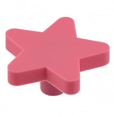 Gedotec Kinder-Möbelgriffe aus Gummi | Stern - Rosa | 1 Stück - Kindergriff-Möbel | KID | Schubladen-Knopf elastisch - speichelfestem Gummi | Möbelknopf - Kinderzimmer | inkl. Befestigungsmaterial