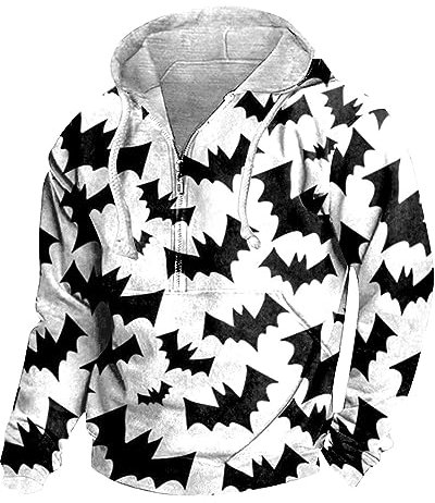 Halloween Sweatshirt Herren Einfarbige Hoodie Herren M Farbblock Pullover Herren Hoodie Hoodie Herren Oversize Outdoor Pullover Herren Oversize Reißverschluss Pullover Herren Oversized(3-White,3XL)