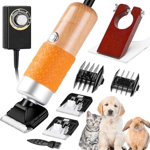 Tondeuse Chien, Tondeuse à Tapis,200W Tondeuse de Toilettage de Tapis Vitesse Réglable Tondeuse Électrique à Chien et à Chat pour Bricolage Tufting/Tissage de Tapis de Sol et Autres Animaux,Orange