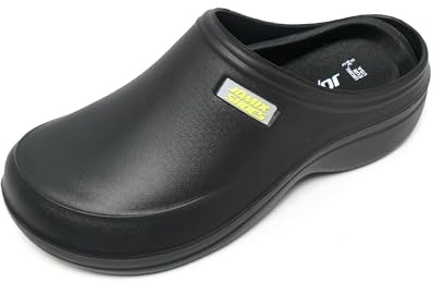 JOMIX Zuecos Sanitarios Mujer con Plantillas Extraíbles Zuecos Mujer Trabajo Hospital Cocina Jardín Clogs Zapatillas Ortopédicas Mujer, Negro, 38 EU