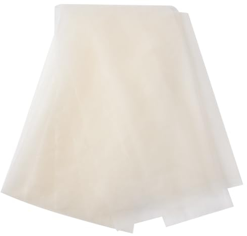 BENECREAT Tela de malla elástica de nailon color albaricoque de 4,5 m, tela de malla vintage de 160 cm de ancho, tela de malla transparente ligera para manualidades de bricolaje, fabricación de ropa
