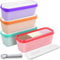 TESIN Ice Cream Containers 4 Pack 1.5Qt Freezer Storage Tubs with Silicone Lids and Spoon for Homemade Ice Cream for Homemade Ice Cream, Sorbet Dishwasher Safe
