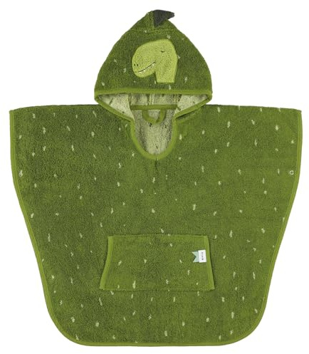 Trixie Poncho - Mr Dino - 100% Cotone Biologico - Poncho per bambini - Verde