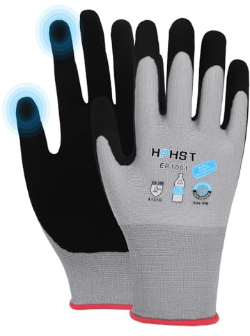 HPHST 3 Paar Latex Beschichtete Frauen Gartenhandschuhe, mit optimaler Griffigkeit & feinem Tastgefühl umweltfreundliche Schutzhandschuhe für Haus- Gartenarbeit (Grau, XS (Gr 6, 3 Paar))