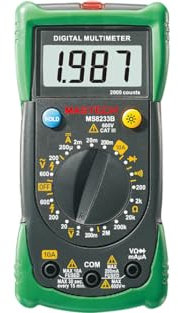 MASTECH MS8233A MS8233B MS8233C MS8233D MS8233E Multimètre numérique DMM Tension AC/DC Courant Ohmmètre avec température Testeur de diode continuité (MS8233B)