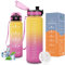 Vikaster Gourde eau, Gourde 1.5 Litre, sans BPA, Étanche & Réutilisable, Convient Pour la Gym, Yoga, Camping, Sport, Gourde Randonnée, B-rose Jaune