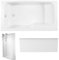 Pack baignoire bain douche 160 x 85 JACOB DELAFON Malice version gauche + tablier en niche + pare bain + étagère pour pare bain