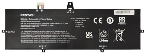 FESTAS 7.7V 56.2Wh BM04XL BMO4XL Batterie Compatible avec HP EliteBook X360 1030 G3 1030 G3 45X96UT Series HSTNN-UB7L HSTNN-DB8L L02031-2C1 L02031-541 L02475-855 L02478-855