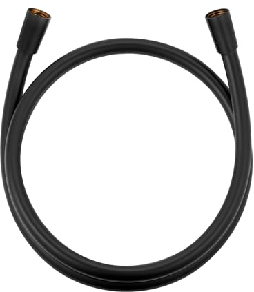 KLUDI-X3 Universal Duschschlauch 1,25 m aus reinigungsfreundlichem Kunststoff, flexibler Brauseschlauch mit doppeltem Verdrehschutz, knickfest, Standard Anschluss, Brauseschlauch Schwarz Matt