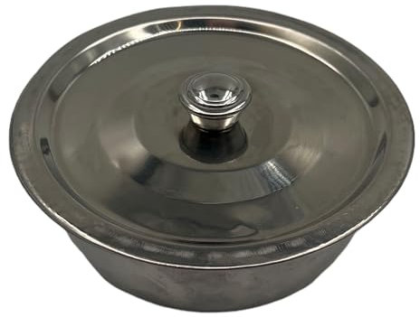 Eson Shaving Soap Bowl, Classic Stainless Steel Shaving Soap Bowl for Shaving Soap, Durable and Elegant Design for a Superior Shaving Experience (with Lid 5x12cm)