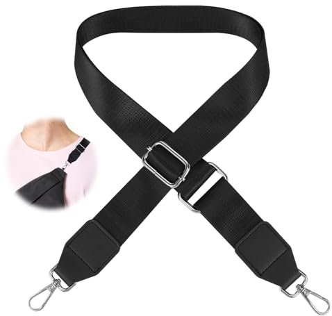 Taschengurte zum Wechseln, Taschengurt Schwarz, Tragegurt Tasche, Handtaschen Gurt, Schultergurt mit Karabiner, Schultergurt für Taschen Tragegurt und Shoulder Bag, Verstellbarer Breiter Gurt
