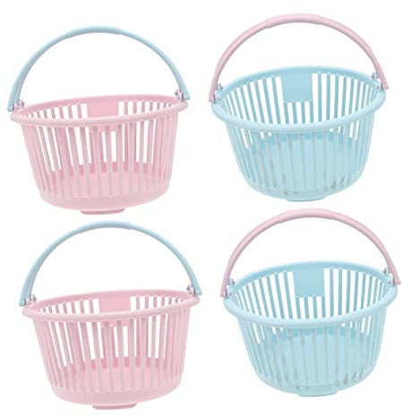 Generisch 4 Stück Tragbarer Eier Korb Korbaufbewahrung Weidenkorb Sammelkorb Körbe Aus Maschendraht Würfel Aufbewahrungskorb Aufbewahrungsbehälter Für Rattankorb Obstkorb Pp Blue
