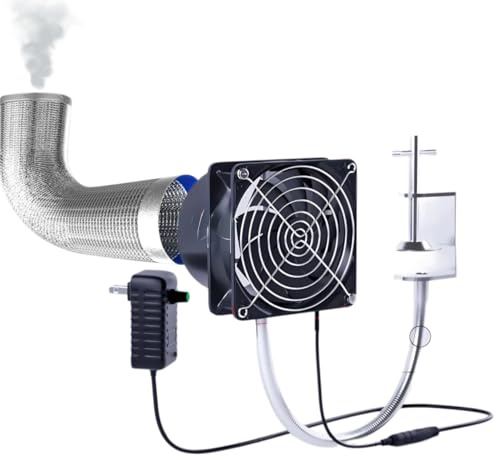 Fume Extractor Adjustable Suction Power Solder with 10-foot smoke exhaust pipe blower fan for Soldering Stained Glass Laser Engraving DIY Projects