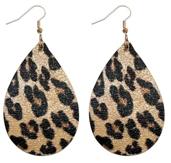 BUOKSLLY 2 orecchini da donna con stampa leopardata, stile bohémien, costume da leopardo da donna, gioielli vintage per carnival, masquerades, cosplay