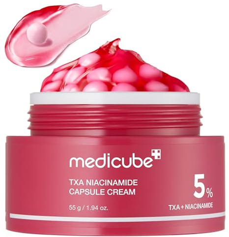 medicube Capsule Cream with TXA + Niacinamide | Dual Radiance Moisturizer Ideal for Use After Spot Care, Uneven Skin Tone & Texture & Hydration | 99% Pure Tranexamic Acid | Korean Skincare, 1.94 oz