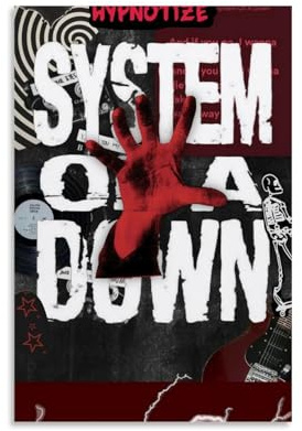 SAHEAWEBWBAE Poster System of A Down, ästhetische Wandkunst, Leinwand, Vintage-Poster, dekoratives Gemälde, Wohnzimmer, Schlafzimmer, Dekoration, 40 x 60 cm, ungerahmter Stil 3
