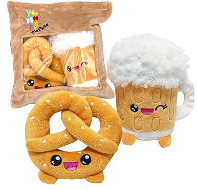 Joy Toy - Yummies Together Pretzel and Beer - 2 Plush 15 cm in Take Away Plush Bag 21 x 21 cm