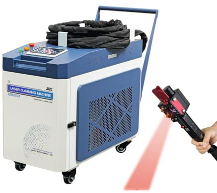 ZAC 2000 W Laser Rust Removal Double-Wobble 300mm Scan Integrated IoT Anti-Freeze Fiber Cleaning Machine AC220V Continous Rust Remover Cleaner for Metal Oil Paiting Class 2 0.874mW