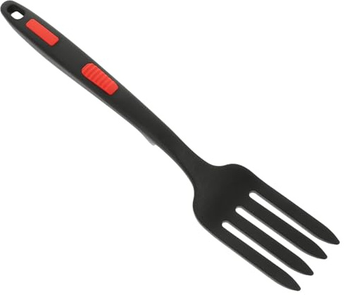 Gatuida Tenedor de Silicona Multifuncional Portátil para Ensalada y Pasta Ergonómico Seguro con Mango Utensilio de Cocina para Hogar Hotel y Restaurante Color Negro