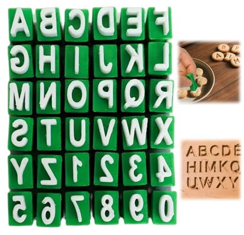 36PCS Clay Letter Stamp Set for Pottery and Ceramics,Letter Stamps for Clay,Deep Engraved 3D Alphabet Stamps,Alphabet Stamp,Letter Numeral Polymer Clay Tools,Durable Pottery Tool,Cookie Stamps,A