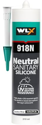 Neutraler Silikon – UV-beständig, Wasserdicht – Dichtstoff für Bad, Küche, Fenster & Bau – 310 ml (Neutraler Sanitär-Silikon Weiss, 1)