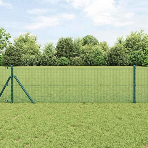 Grillage soudé vert 1,5 x 50 m - Grillage en acier robuste pour jardin, poulailler, volaille - Rouleau de grillage durable