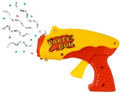 STUWU Lametta Konfettipistole 777 Starter-Kit – leise Federmechanik ohne Knall & Gestank, CO₂-frei – inkl. 24 Schuss Original-Munition – nachfüllbares Party-System