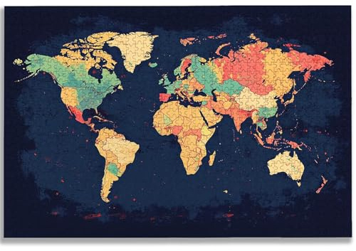5000 Piece Jigsaw Puzzles for Adults, Map Jigsaw Puzzles for Adults, Wooden Puzzle with Gift Box, World Map Jigsaws for Family Educational Games, Unique Gifts for Women/Men, Home Wall Decor, -2483