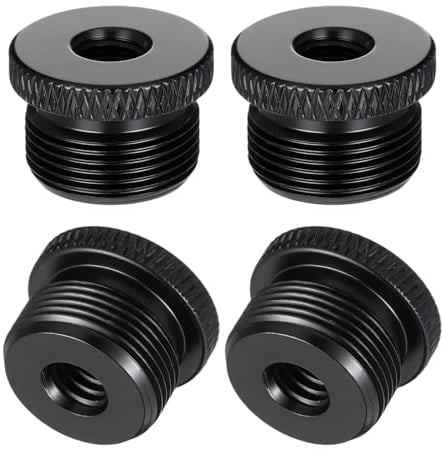 4 Pcs Microphone Thread Adapter Set, 5/8 Male to 1/4 Female Microphones Screw Thread Converter Screw Converters for Microphones Stands for Microphone Mount to Camera Tripod