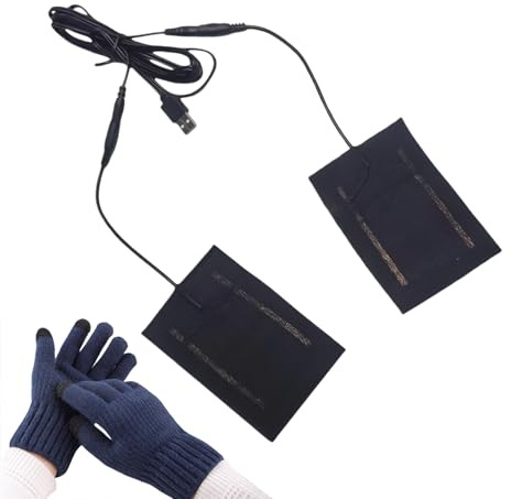 Elektrisches Heizkissen für Handschuhe – 5 V, Angelhandwärmer, USB-beheizte Handschuhe, Auskleidung für Heimbüro, Gamer, Fotografen, Wanderer, Skifahren, Camping, Arbeiten, Studieren