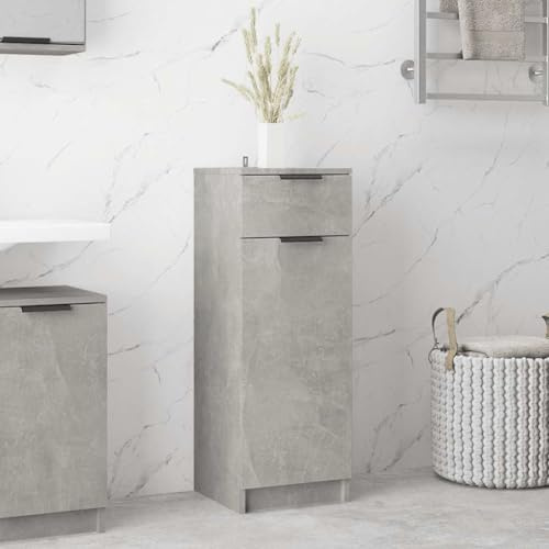 Lumanois Armadio da Bagno Grigio Cemento 32x34x90cm in Legno Multistrato, Mobili,Armadietti e portaoggetti, 18.06kg-811290