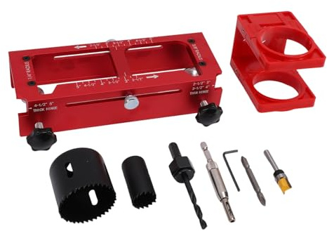 Leftwei Door Hinge Jig, Aluminum Alloy Door Hinge and Lock Installation Kit, Installation Tool with Silicone Non Slip Pads, Ideal for Round Corner 1/4in & 5/8in