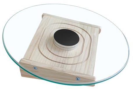 Sohodoo Chinchilla-Spielzeug, gläserner Drehteller mit Holzsockel for kleine Haustiere, Ratten-Anreicherungsspielzeug