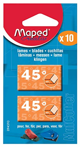 MAPED Blíster de 10 cuchillas de repuesto para MatCutter 45 Grados