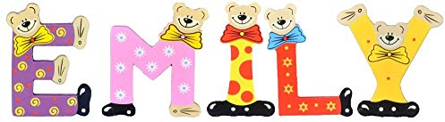 Playshoes Kinder Holz-Buchstaben Namen-Set EMILY - sortiert