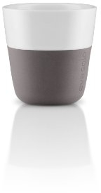 EVA SOLO vasos de café, 2 piezas, carcasa de silicona, porcelana, Elephant grey, Espresso (80 ml)