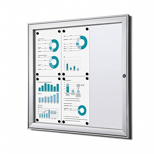 Schaukasten Brandschutz innen 6x DIN A4 | brandsicher B1-Norm | Baustoffklasse B1 nach DIN 4102 schwer entflammbar | magnetische Rückwand, abschließbar | ideal für Schule, Kindergarten, Wand-Montage